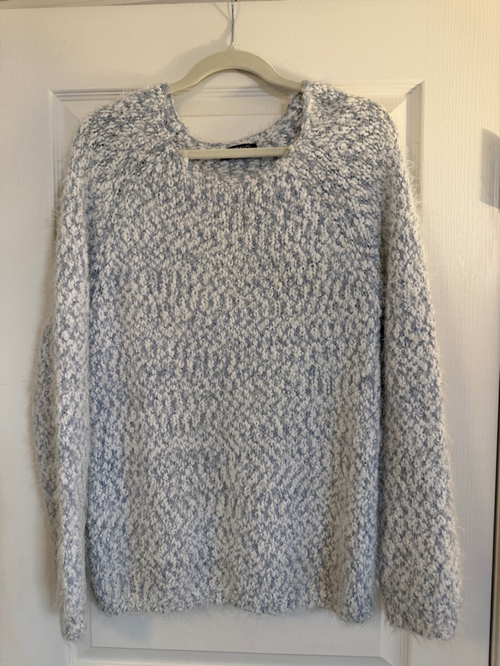 Buffalo David Bitton Heathered Light Blue/White Crewneck Sweater